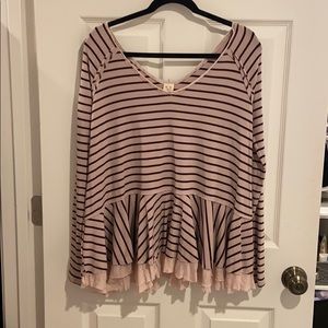 Long sleeve striped free people top
